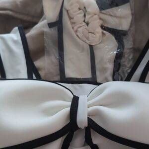 Sophisticated Black and White One Piece Swimwear